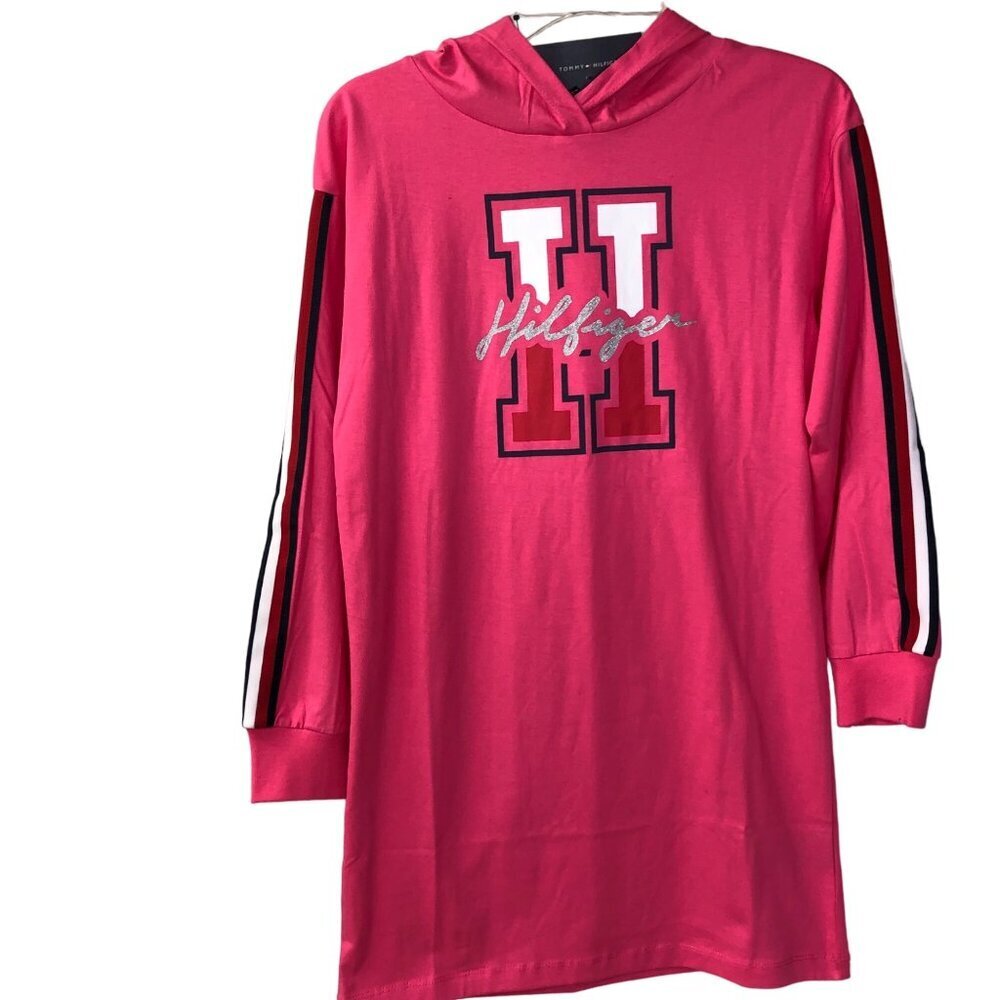 TOMMY HILFIGER BIG GIRL LONG SLEEVE HOODIE KNIT LG DRESS NWT